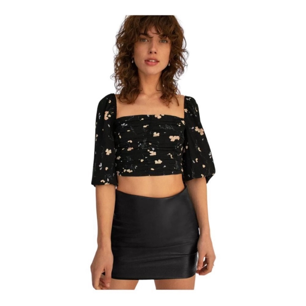 Aritzia/Wilfred Faux Leather Black Mini Skirt Set, Size 0/XS, EUC
